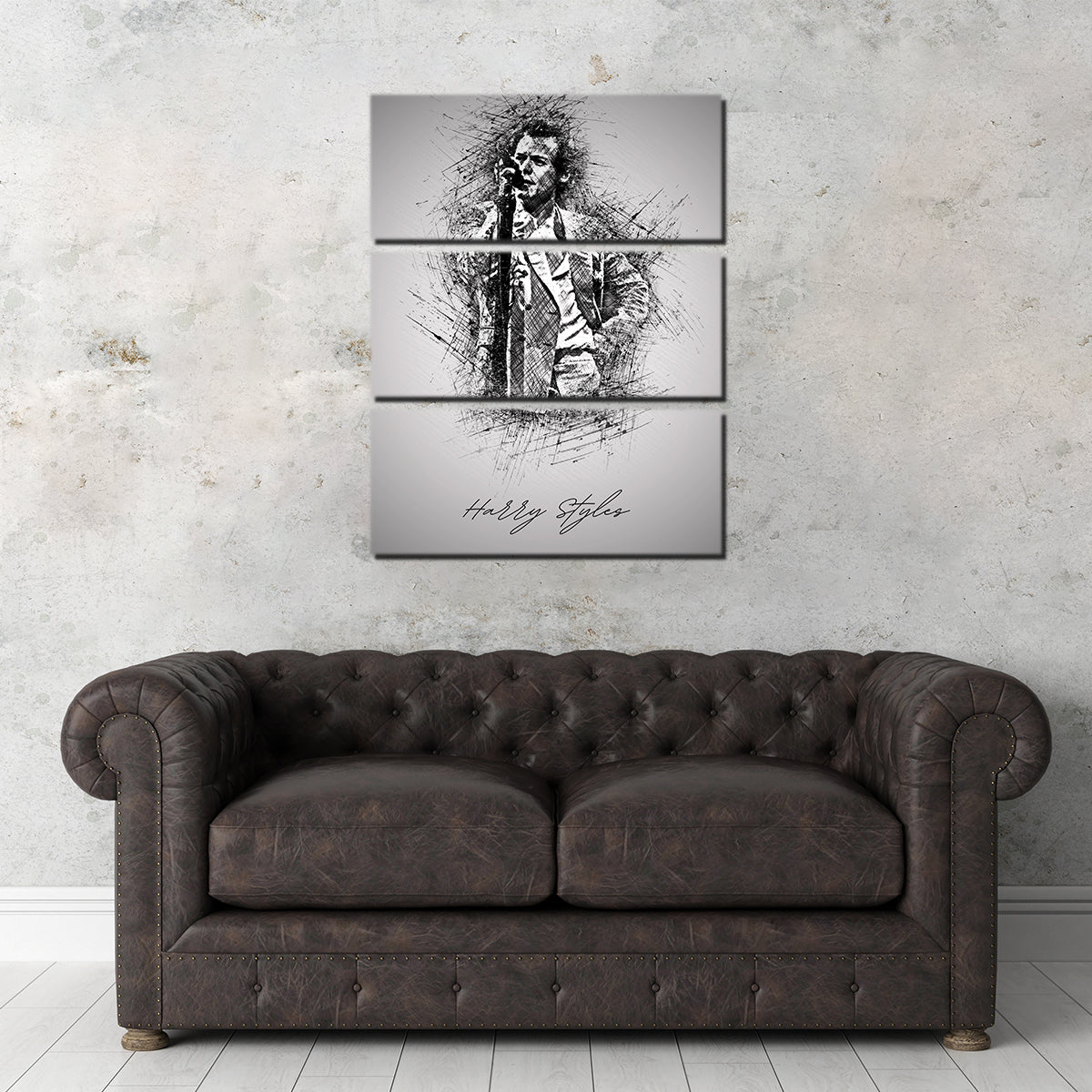 Harry Styles with mic Wall Art