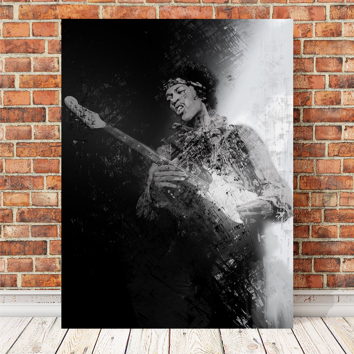 Hendrix Guitar God Wall Art