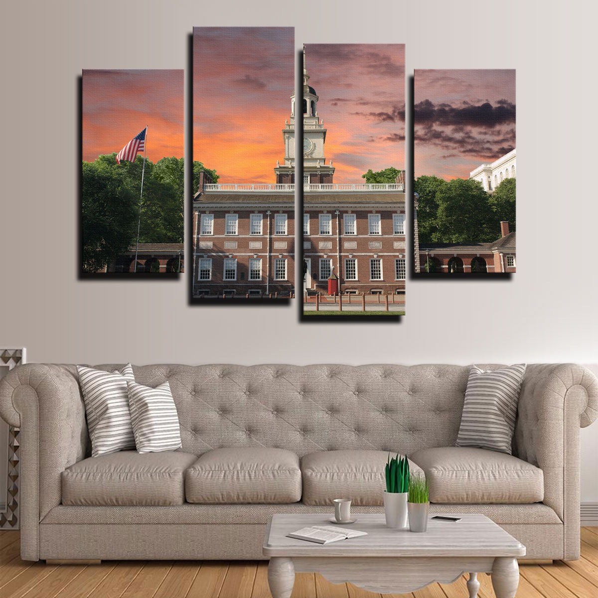 Independence Hall Sunset Wall Art