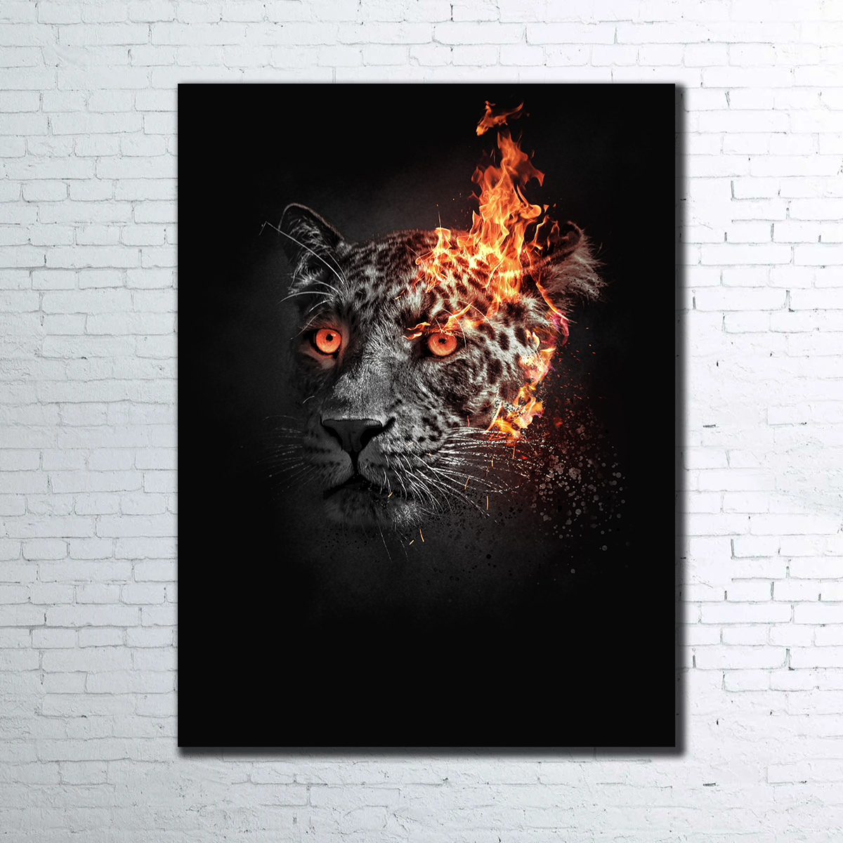 Jaguar on Fire Wall Art