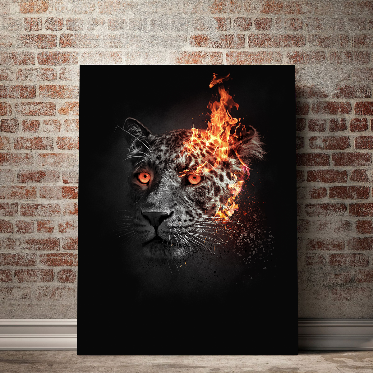 Jaguar on Fire Wall Art