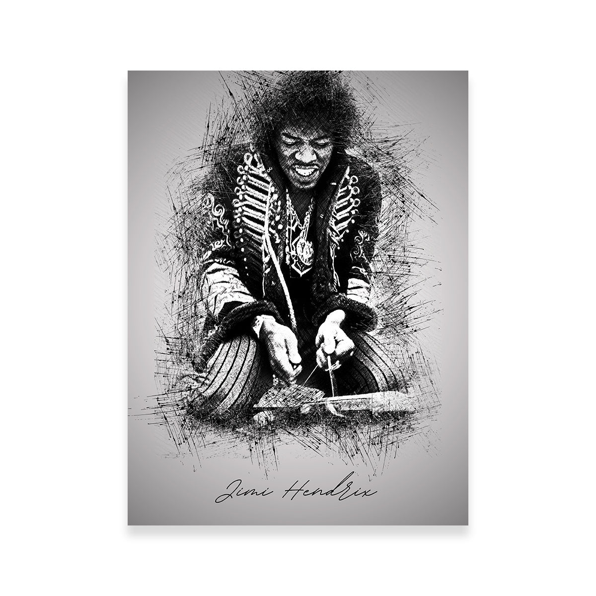 Jimi Hendrix Strings Wall Art