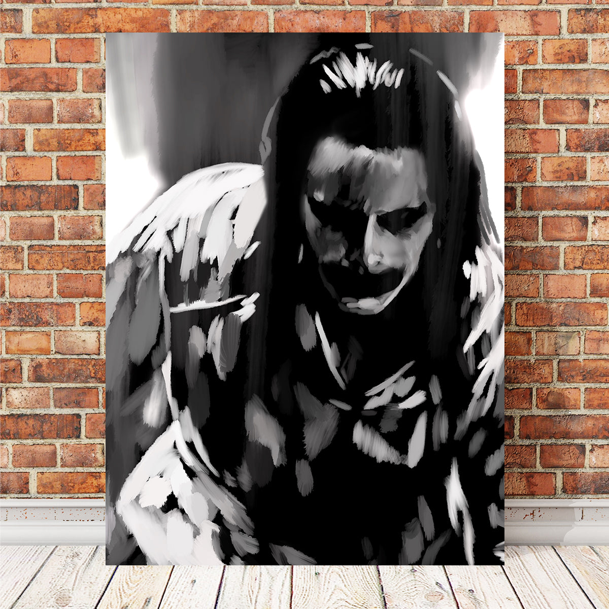 Joker In Black And White Wall Art