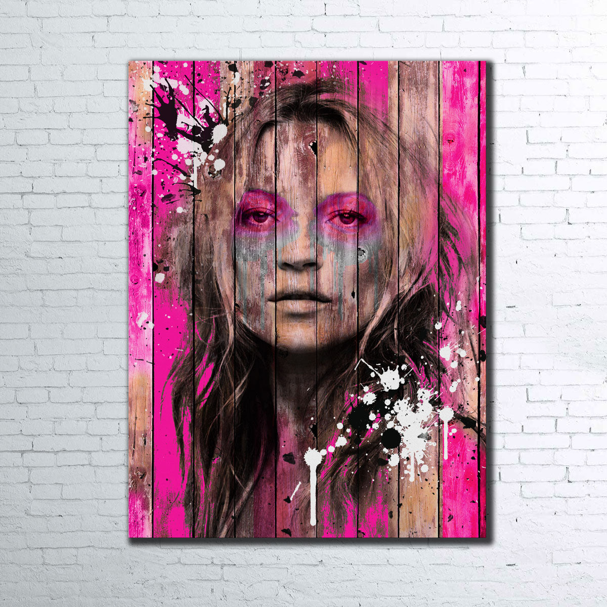 Kate Moss Wood Wall Art