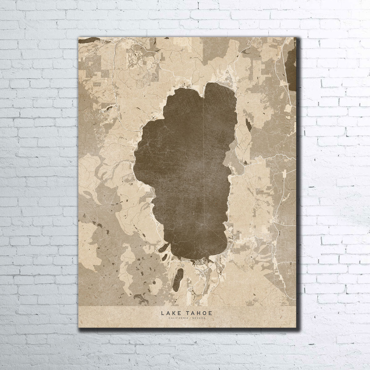 Lake Tahoe Map Wall Art