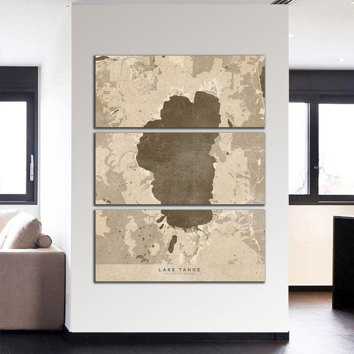 Lake Tahoe Map Wall Art