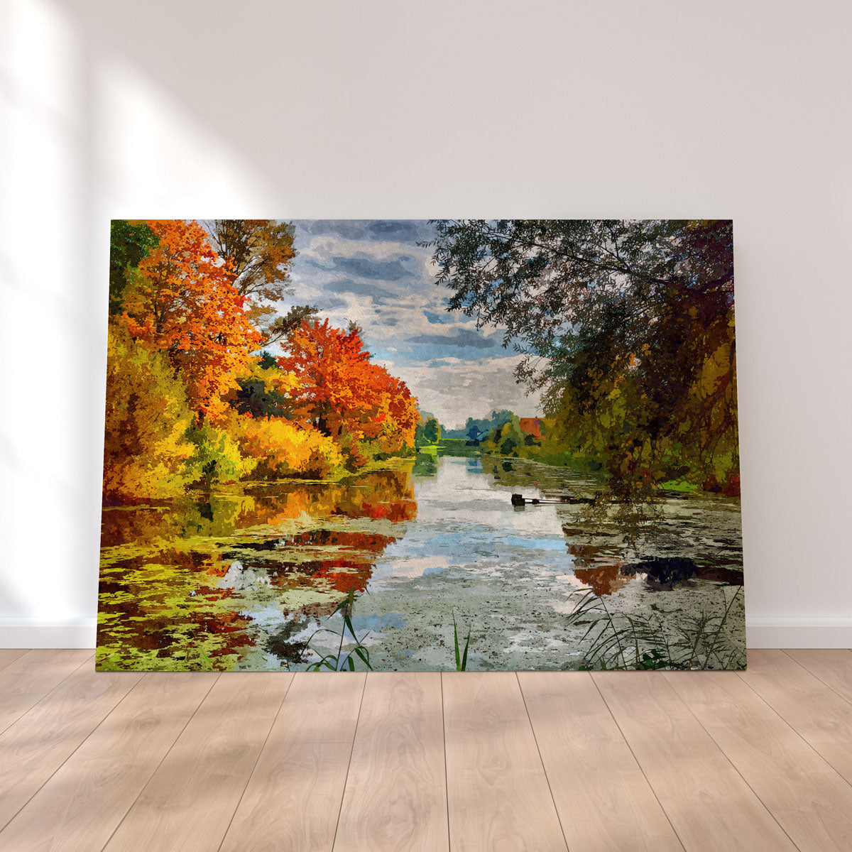 Lakeside Autumn Trees Wall Art