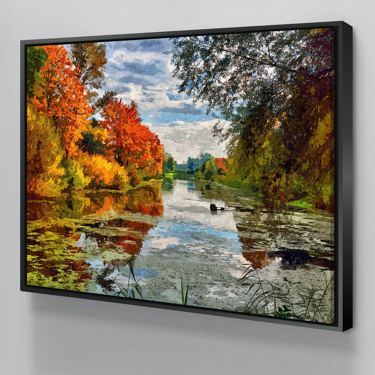 Lakeside Autumn Trees Wall Art
