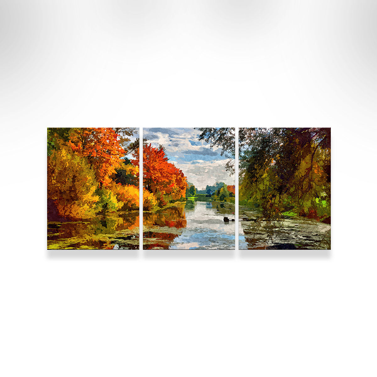 Lakeside Autumn Trees Wall Art