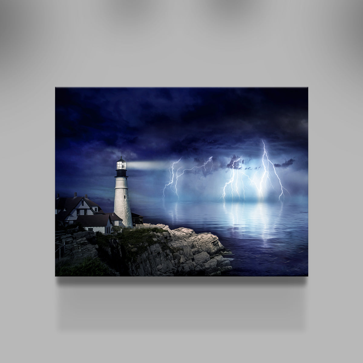 LightHouse Storm Wall Art