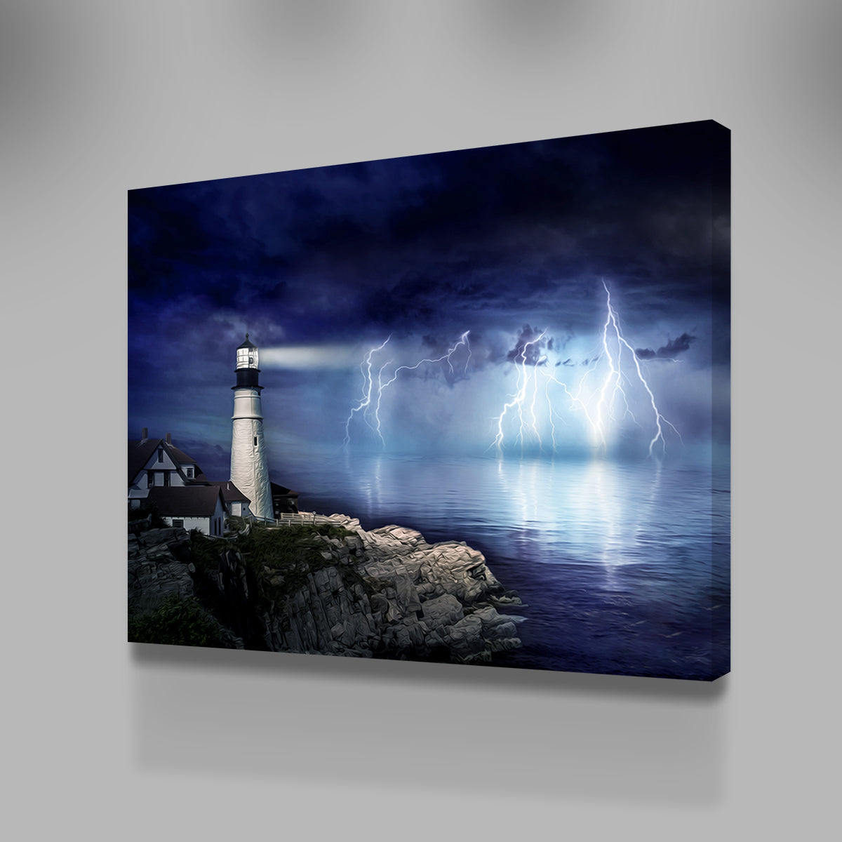 LightHouse Storm Wall Art