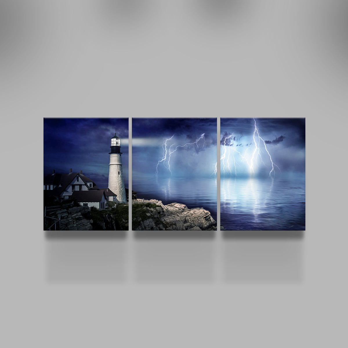 LightHouse Storm Wall Art
