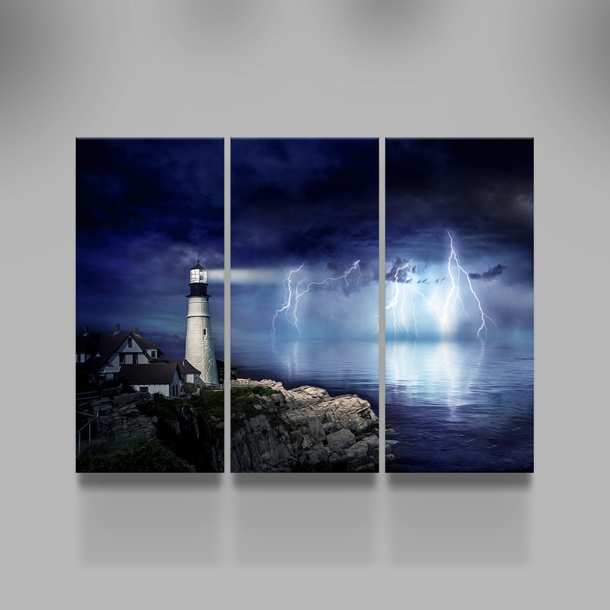 LightHouse Storm Wall Art