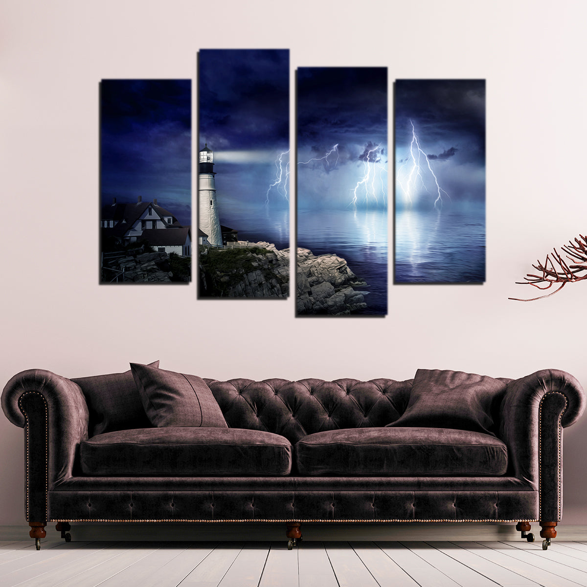 LightHouse Storm Wall Art