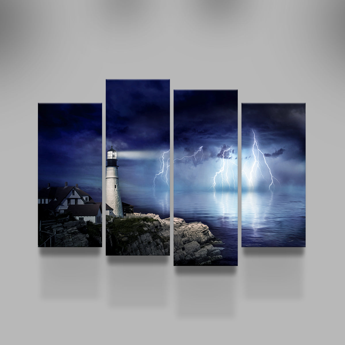 LightHouse Storm Wall Art