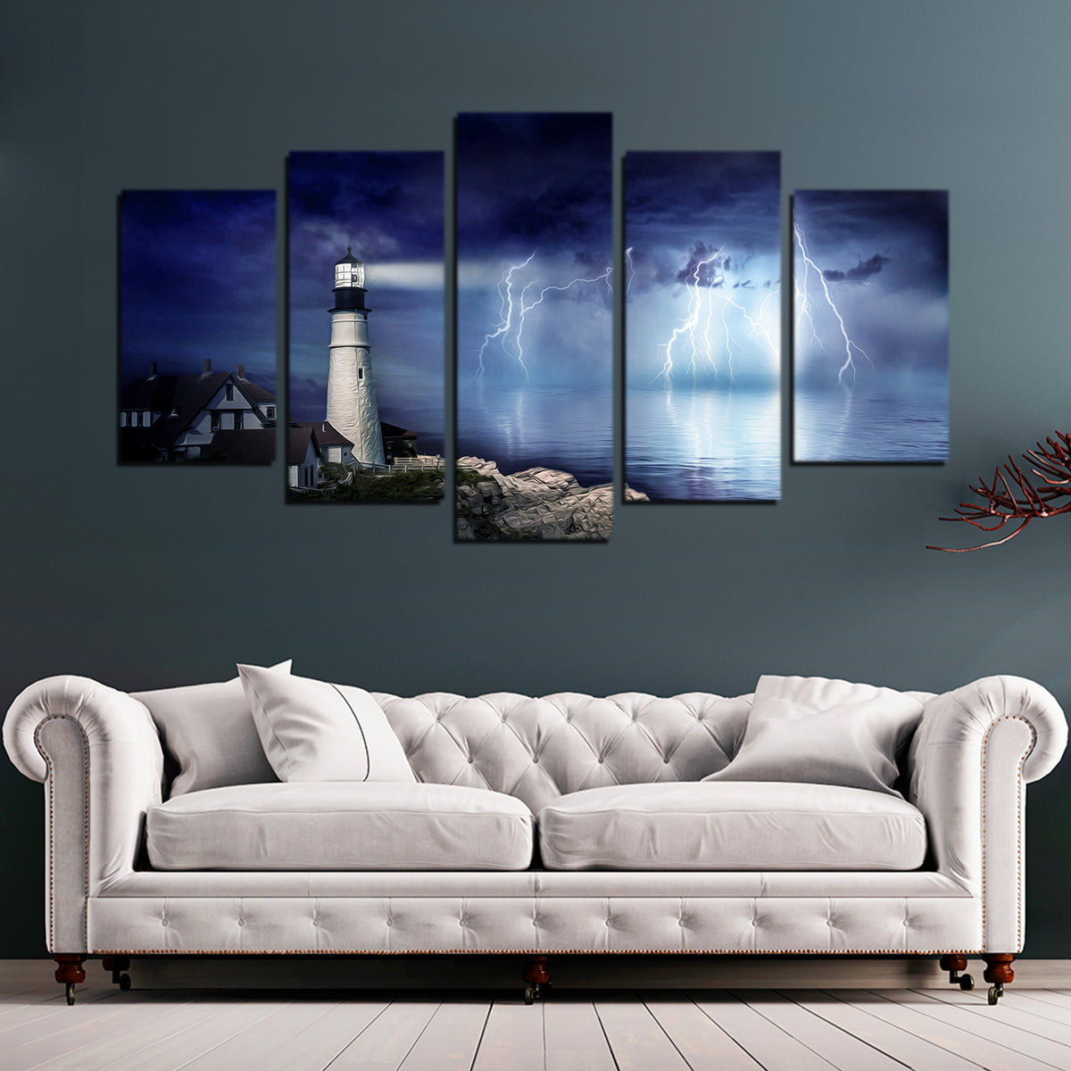 LightHouse Storm Wall Art
