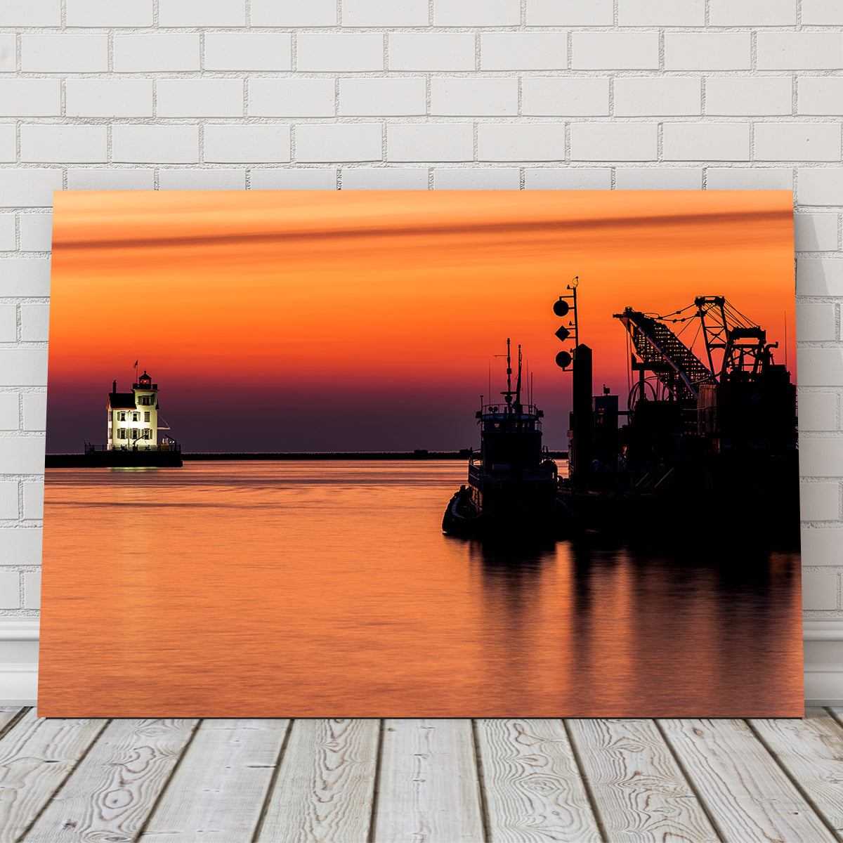 Lorain Harbor Lighthouse Sunset Wall Art