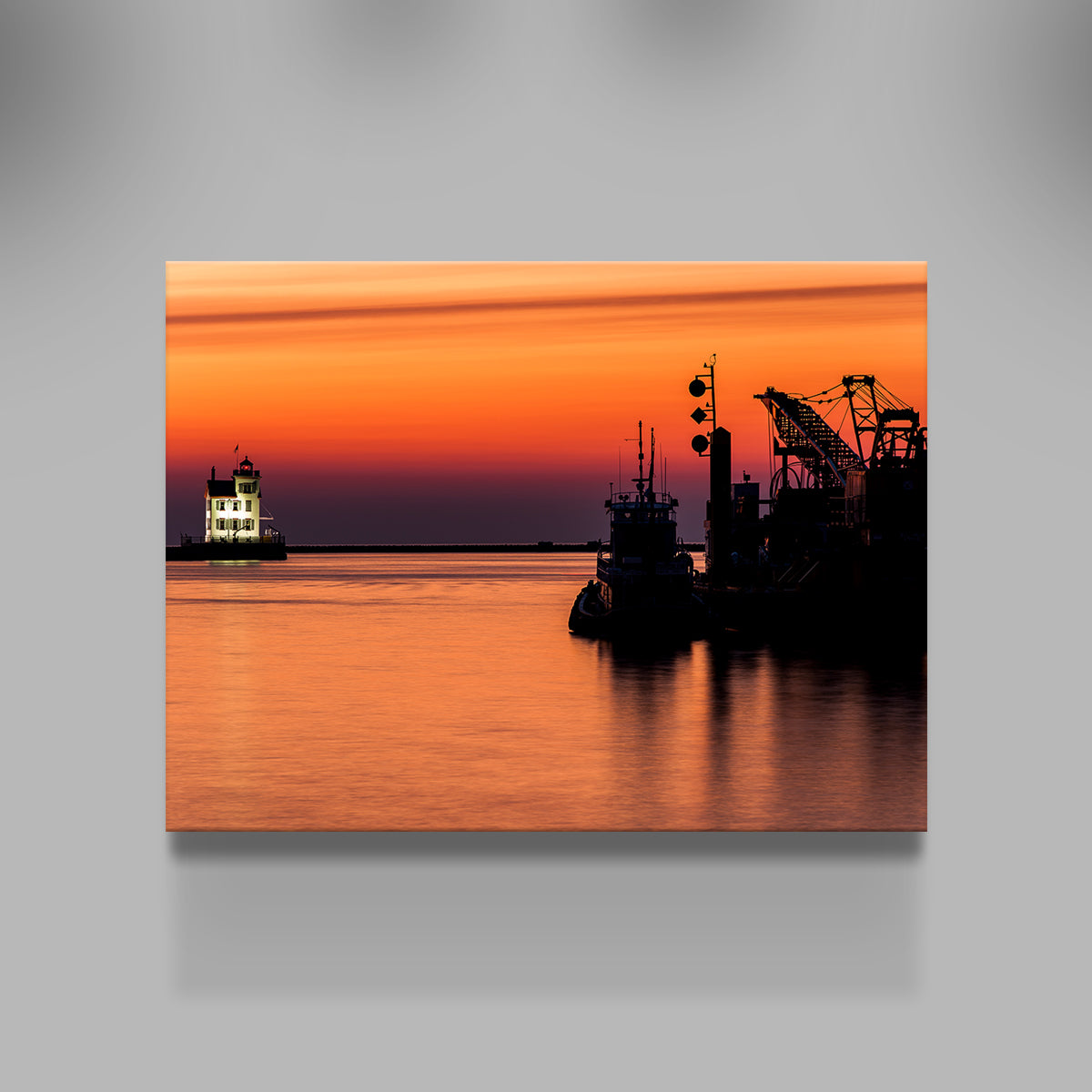 Lorain Harbor Lighthouse Sunset Wall Art