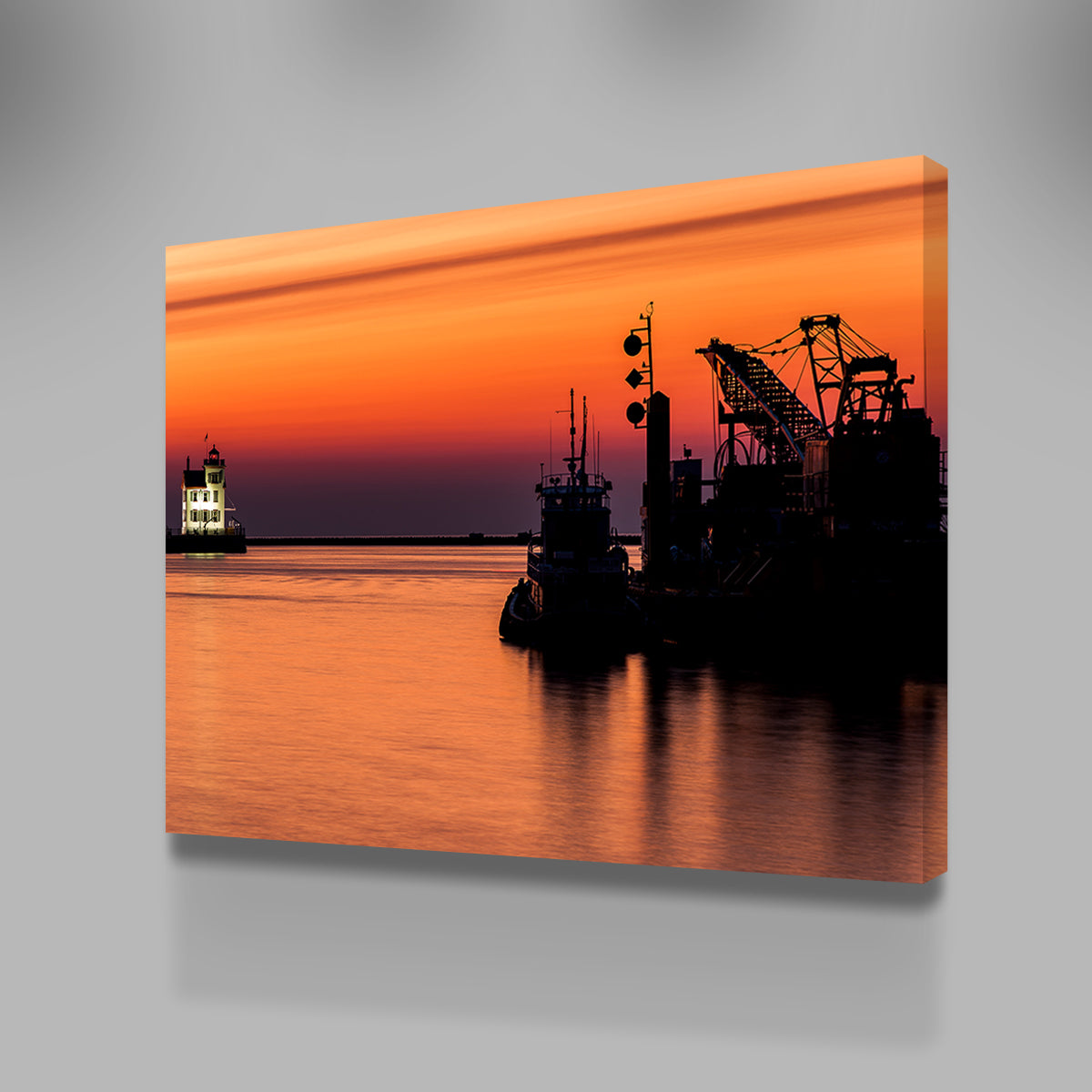 Lorain Harbor Lighthouse Sunset Wall Art
