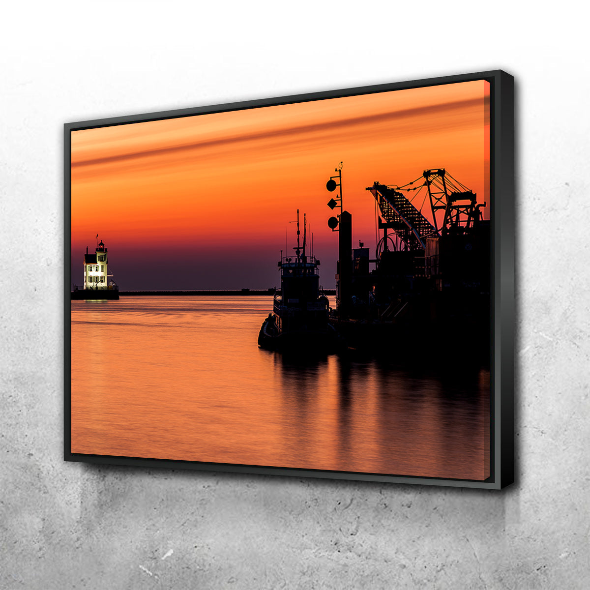 Lorain Harbor Lighthouse Sunset Wall Art