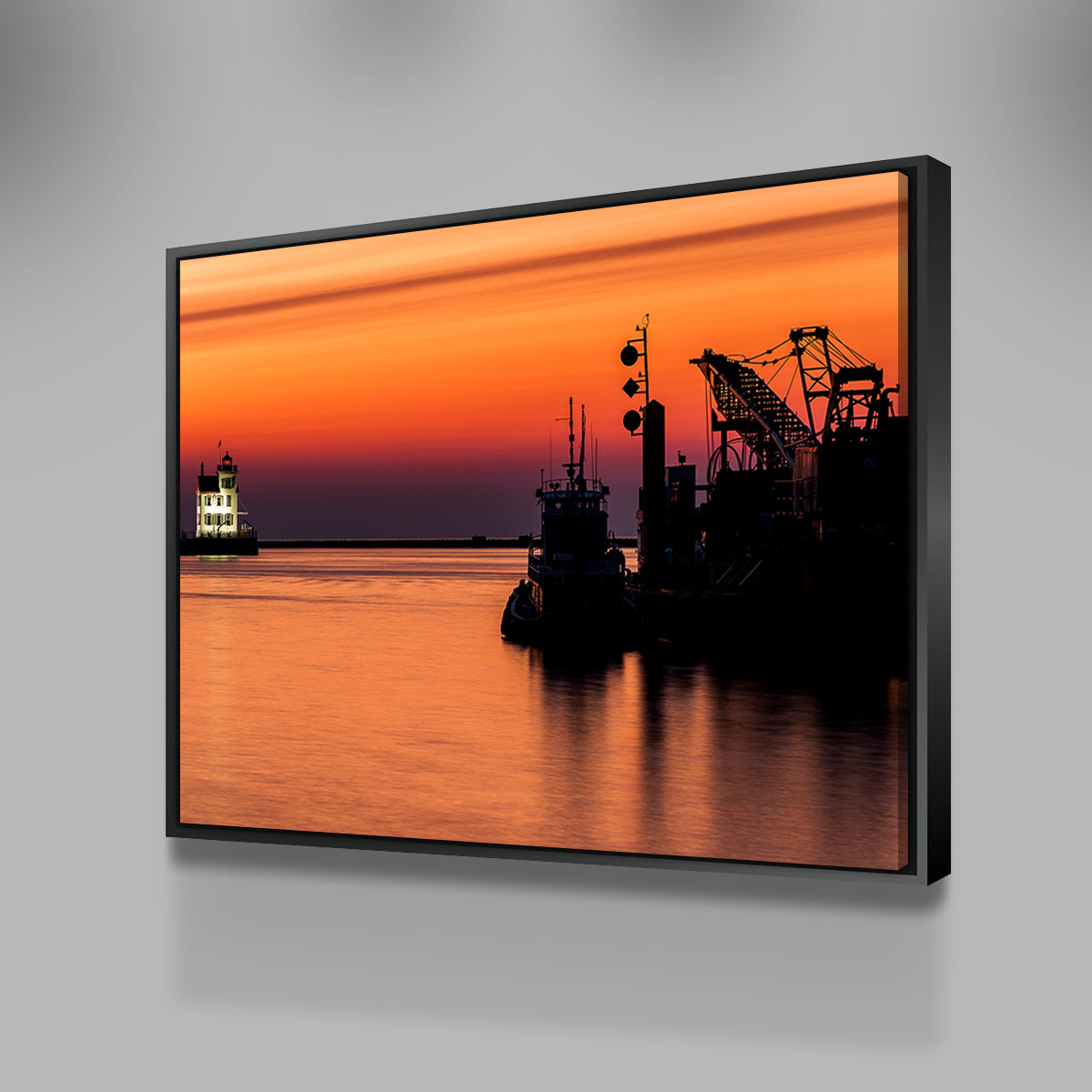 Lorain Harbor Lighthouse Sunset Wall Art