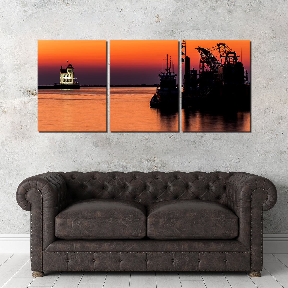 Lorain Harbor Lighthouse Sunset Wall Art