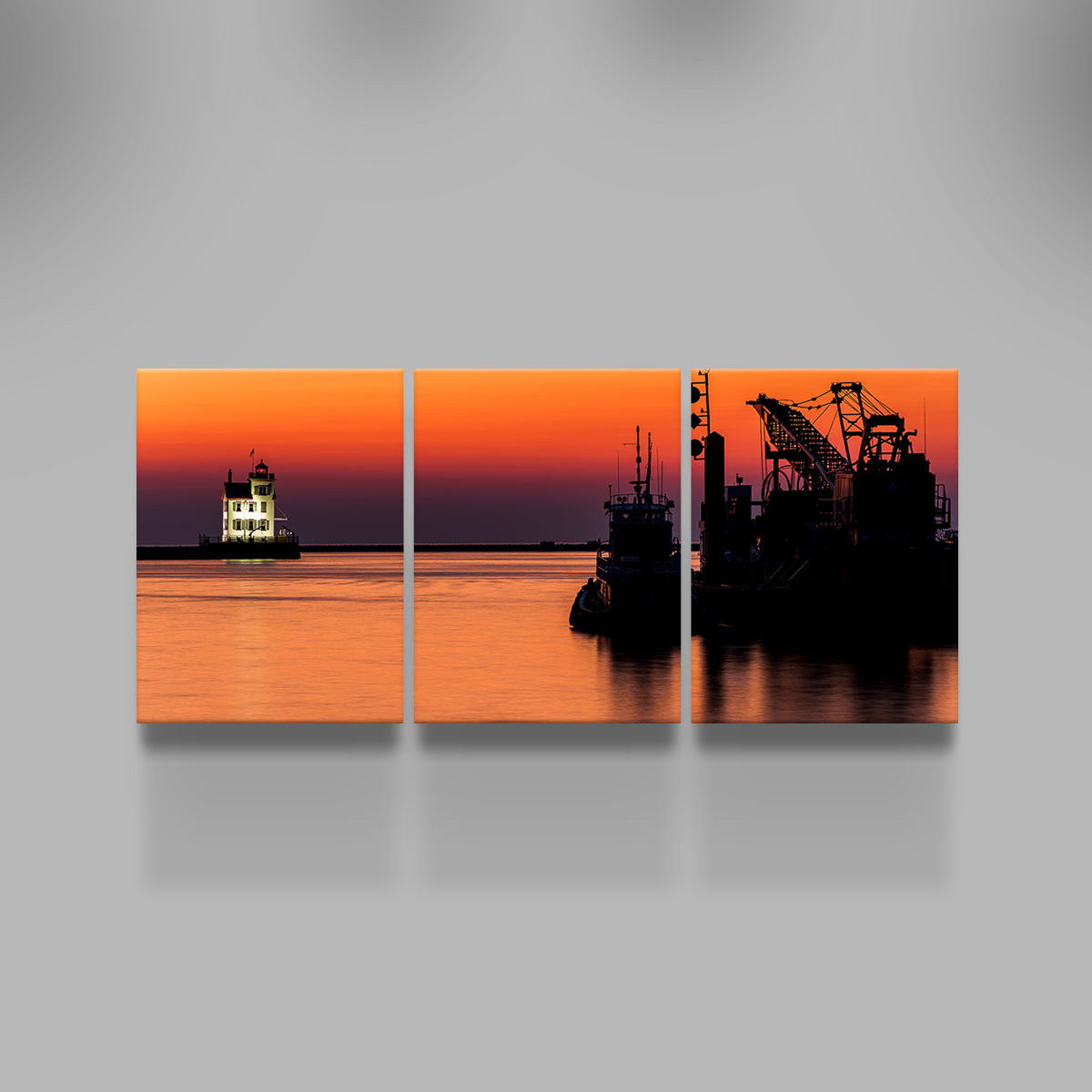 Lorain Harbor Lighthouse Sunset Wall Art