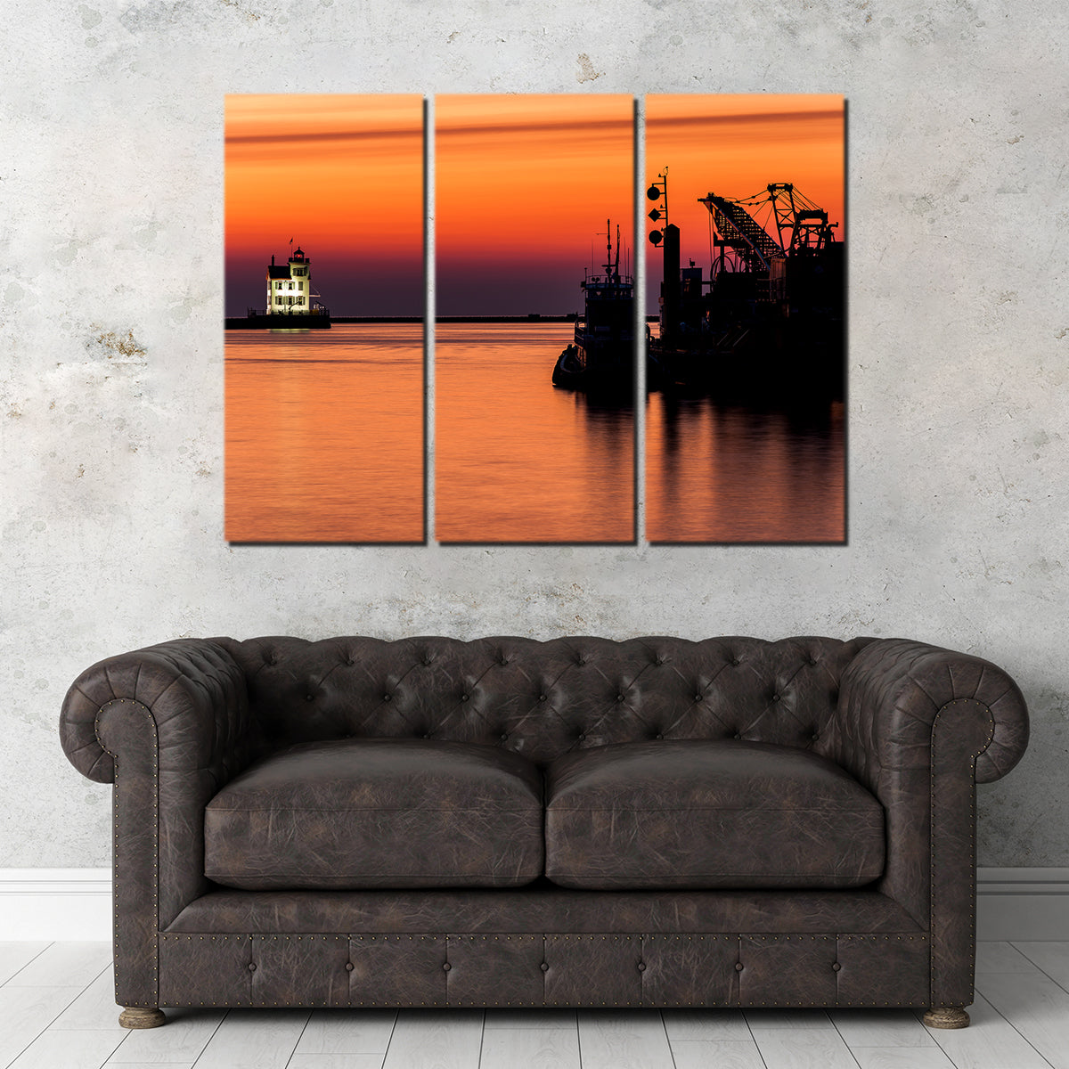Lorain Harbor Lighthouse Sunset Wall Art