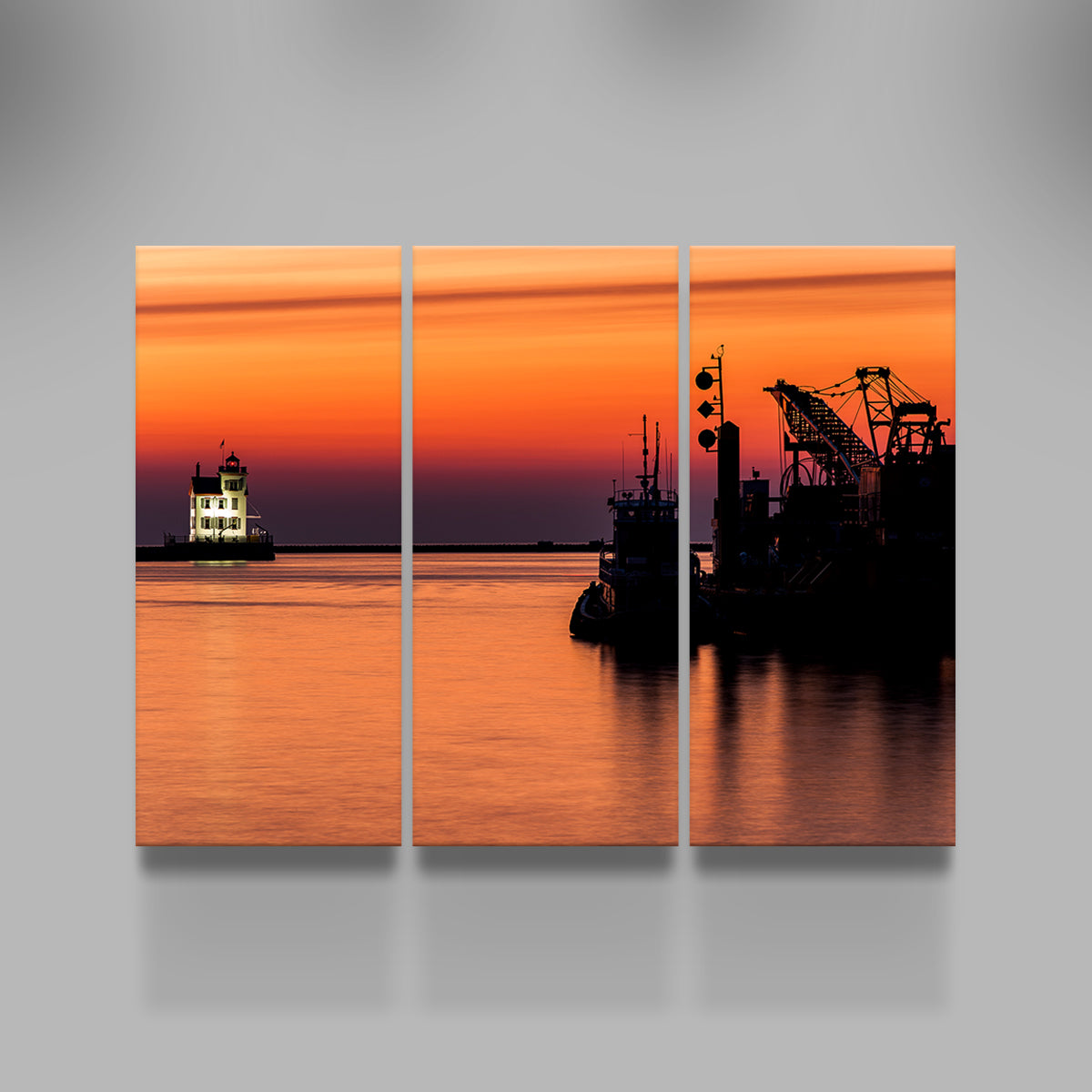 Lorain Harbor Lighthouse Sunset Wall Art