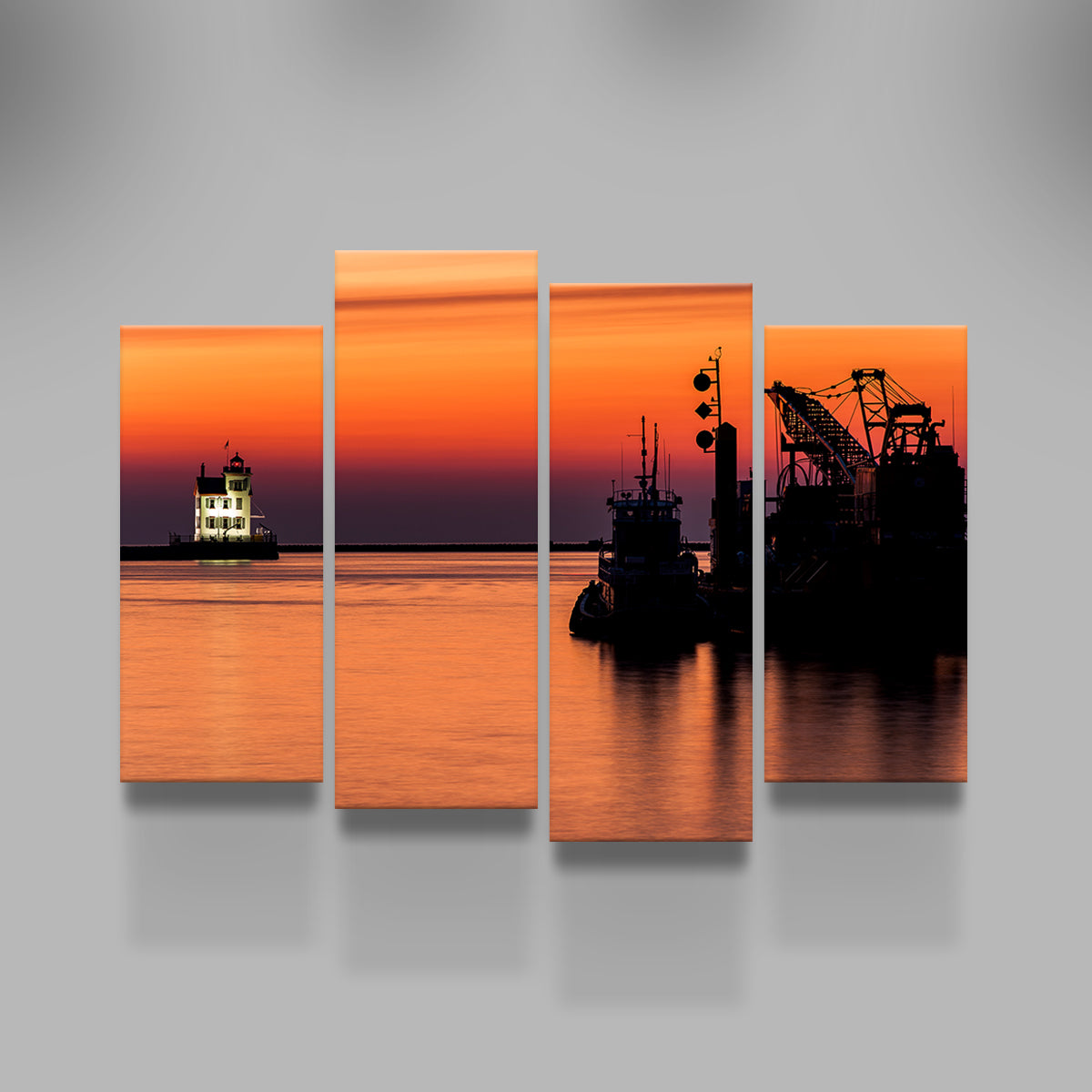 Lorain Harbor Lighthouse Sunset Wall Art