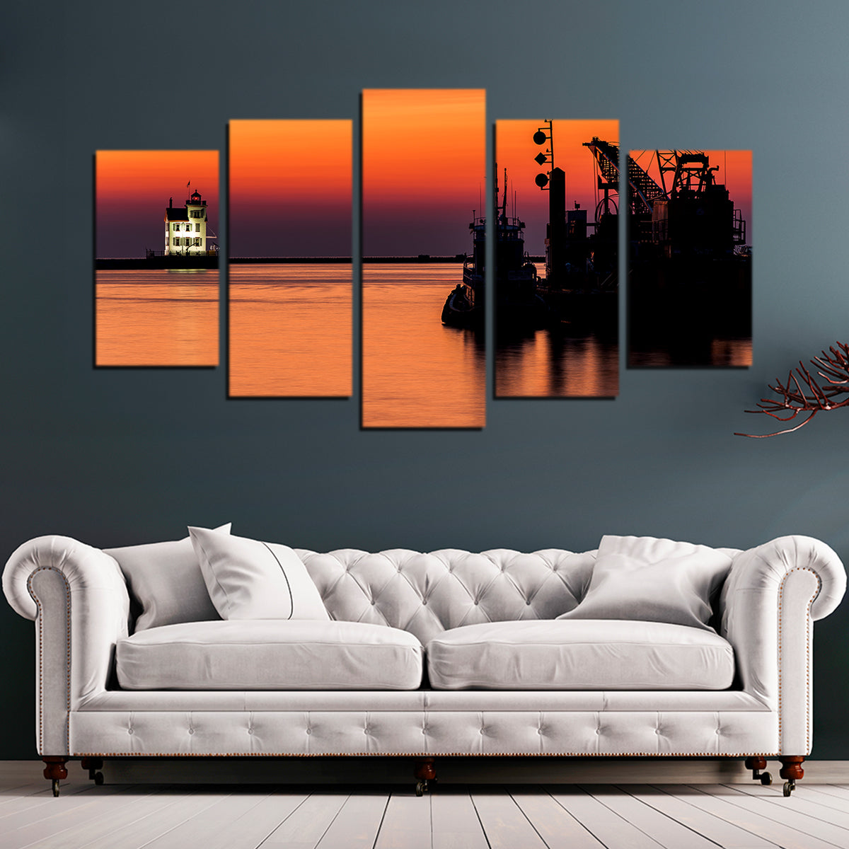 Lorain Harbor Lighthouse Sunset Wall Art