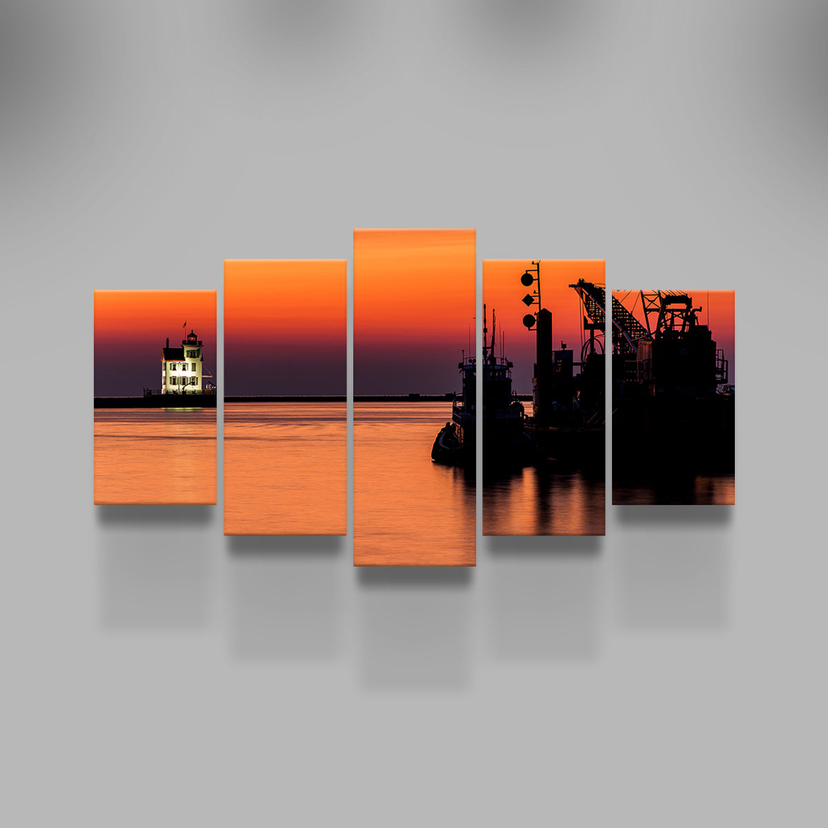 Lorain Harbor Lighthouse Sunset Wall Art