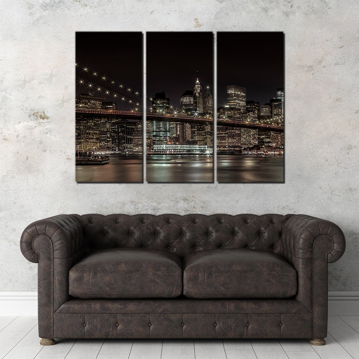 Manhattan Skyline & Brooklyn Bridge Panorama