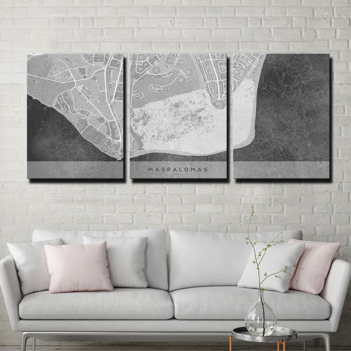 Maspalomas Map 2 Wall Art