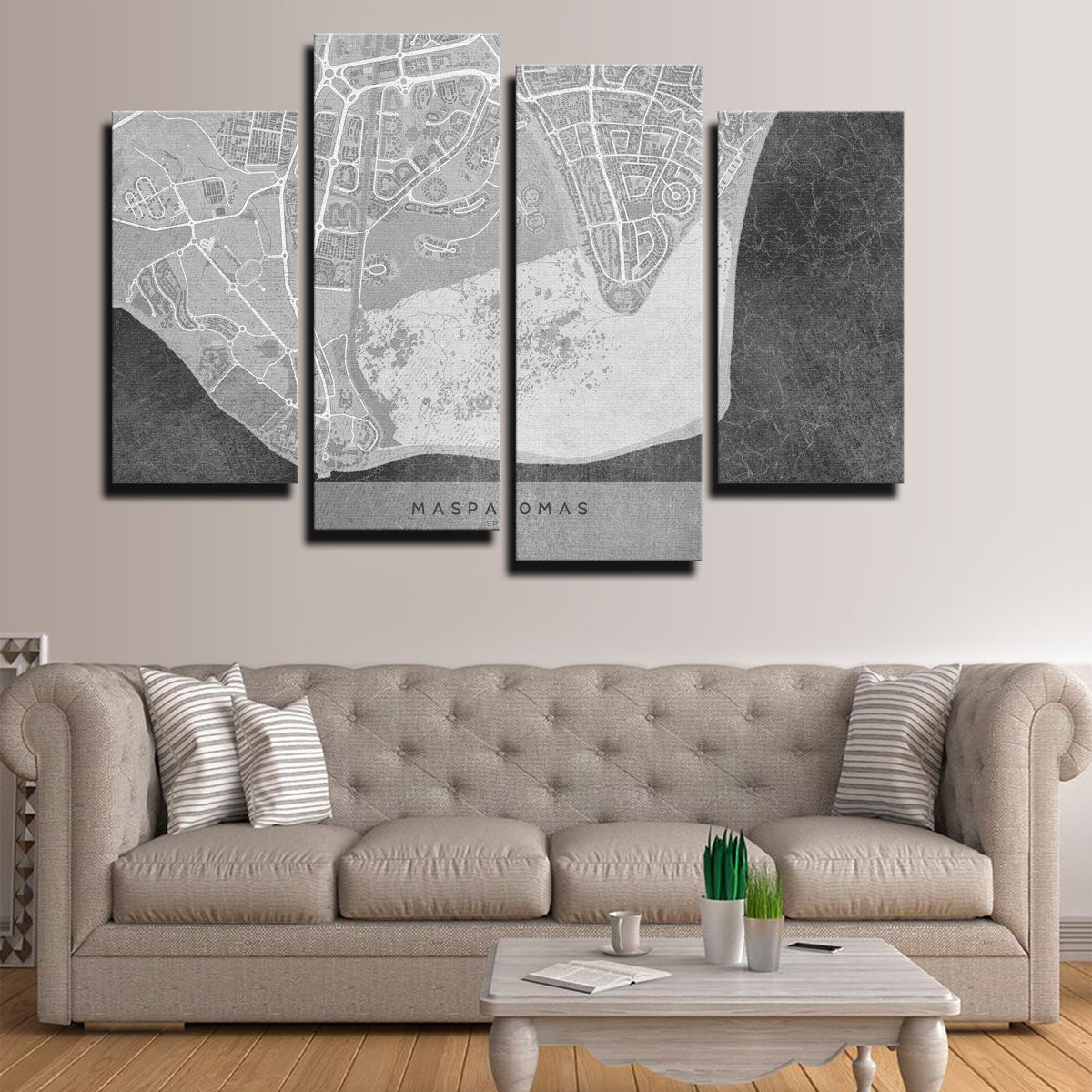 Maspalomas Map 2 Wall Art