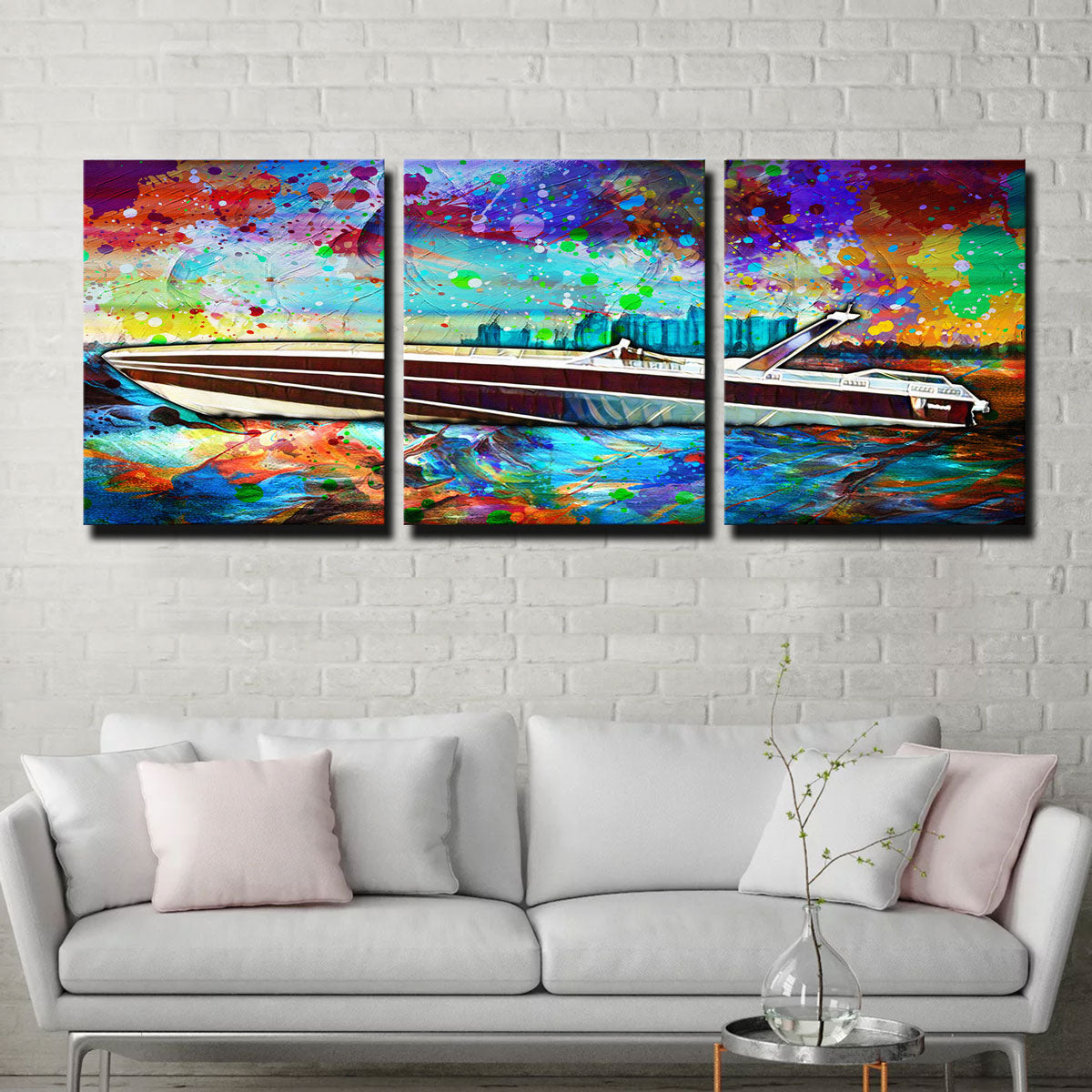 Abstract Miami Vice Scarab Canvas Set