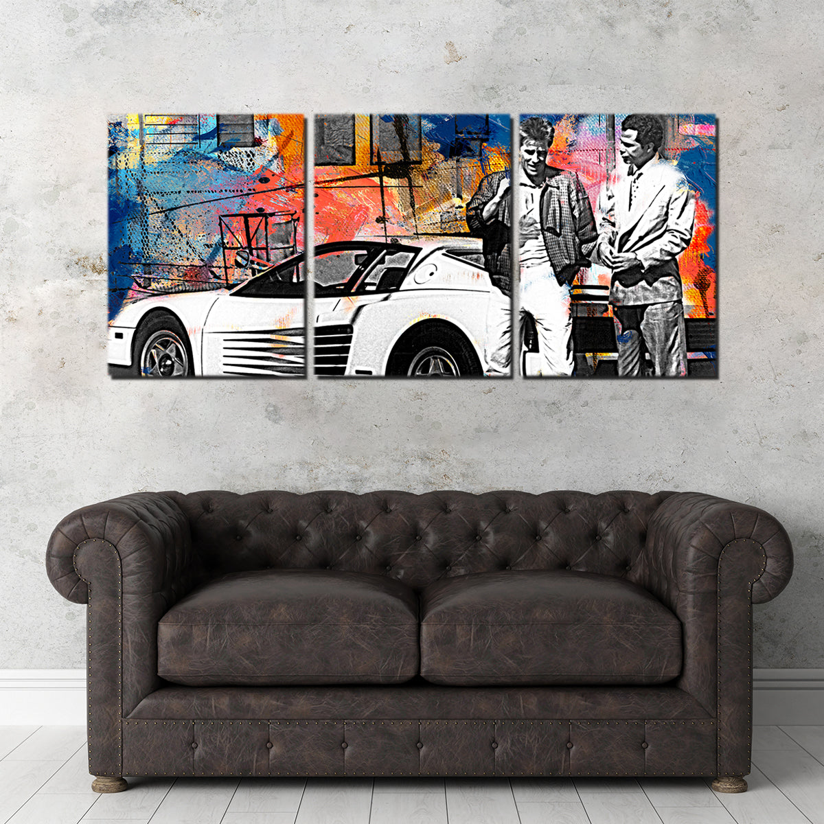 Miami Vice-Ferrari Wall Art