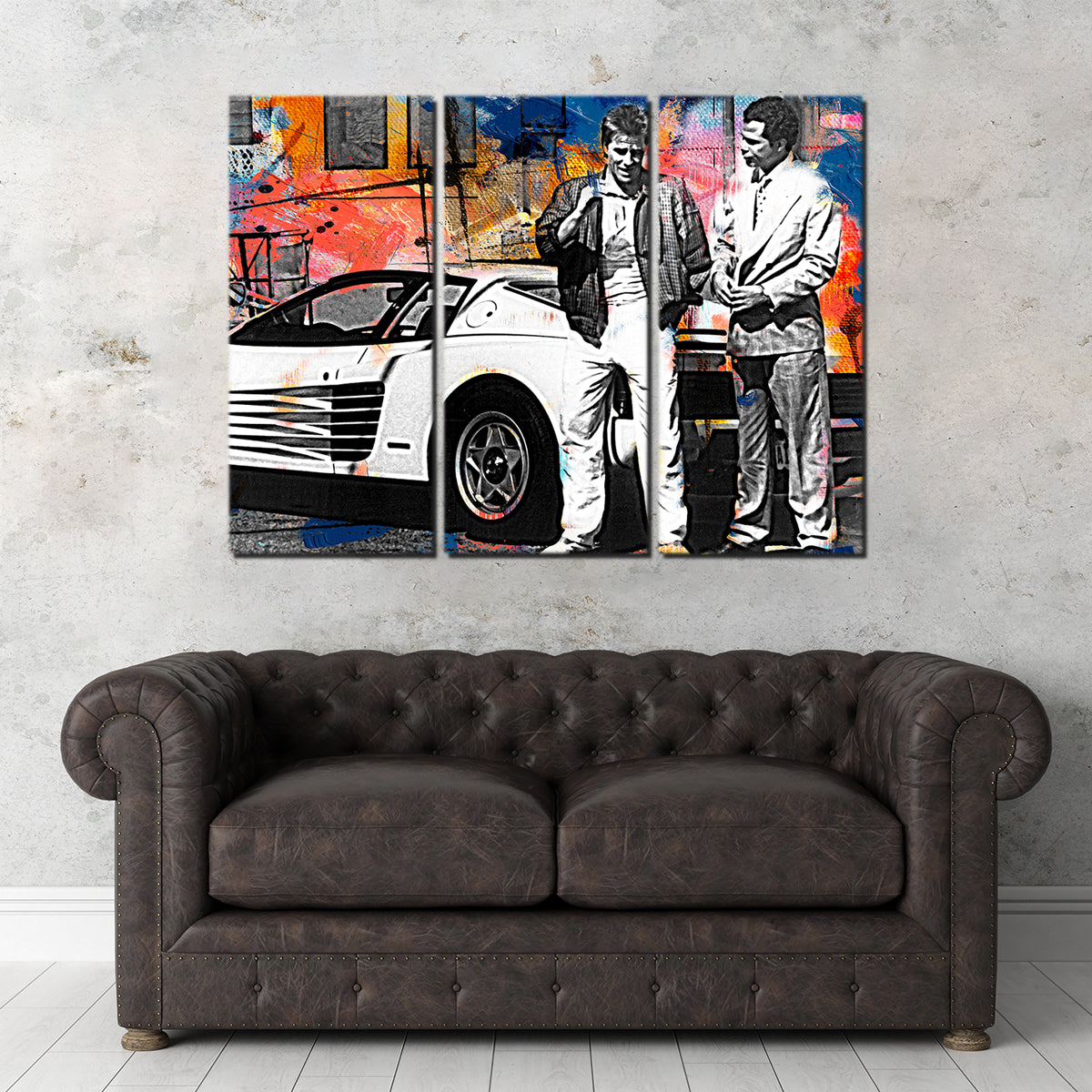 Miami Vice-Ferrari Wall Art
