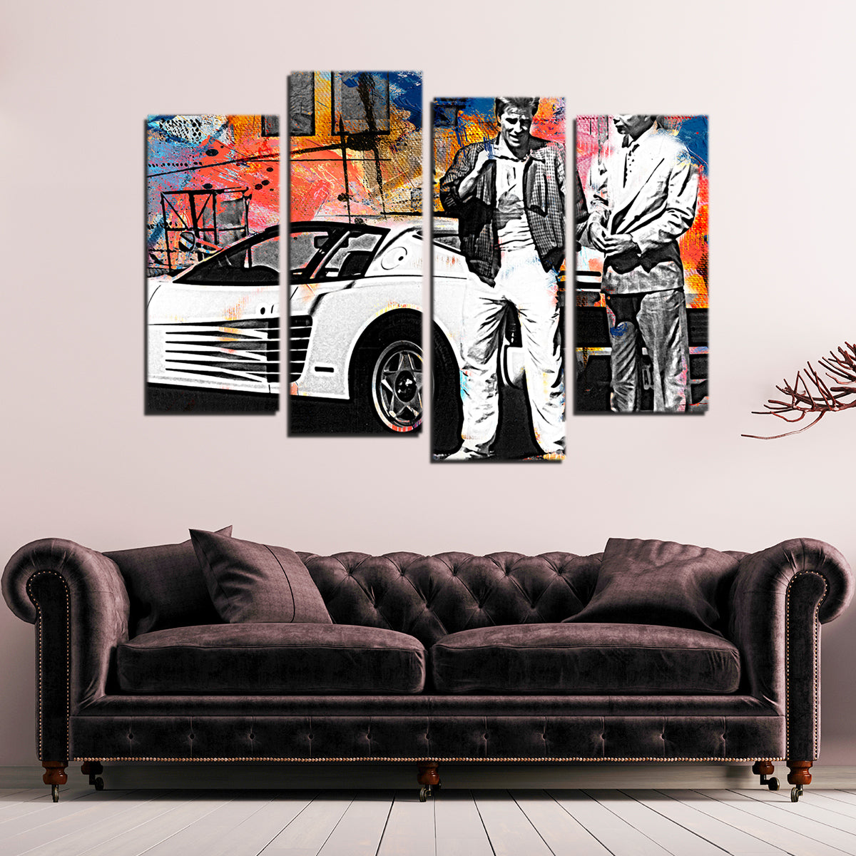 Miami Vice-Ferrari Wall Art