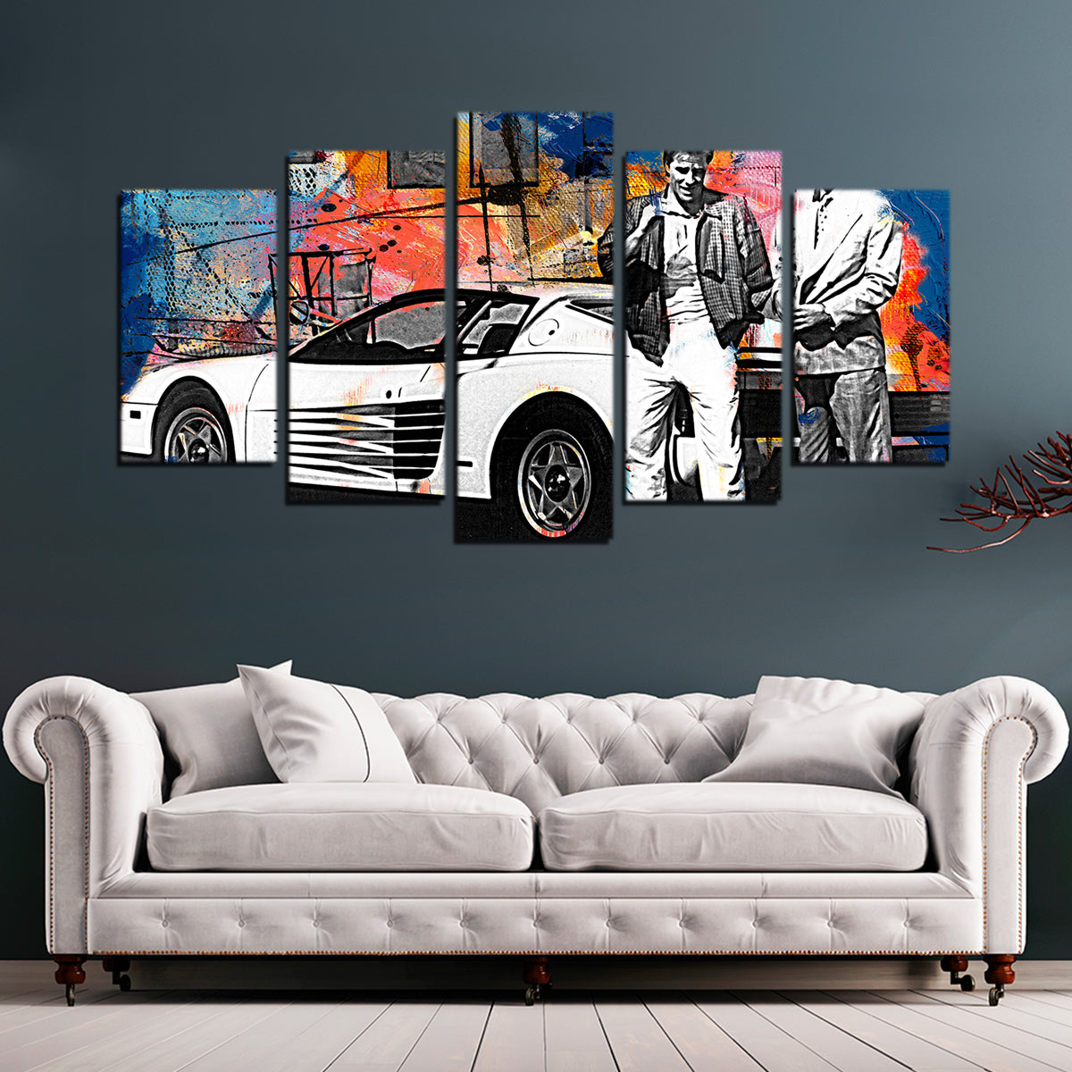 Miami Vice-Ferrari Wall Art