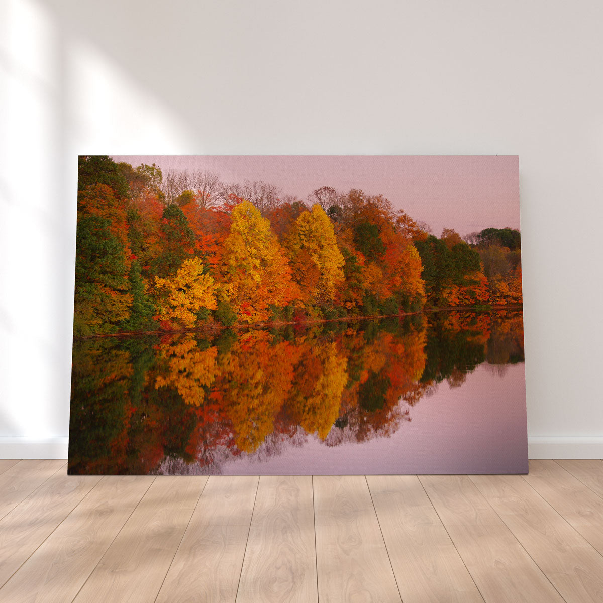 Mirrored Autumn Twilight at Lake Nockamixon Wall Art
