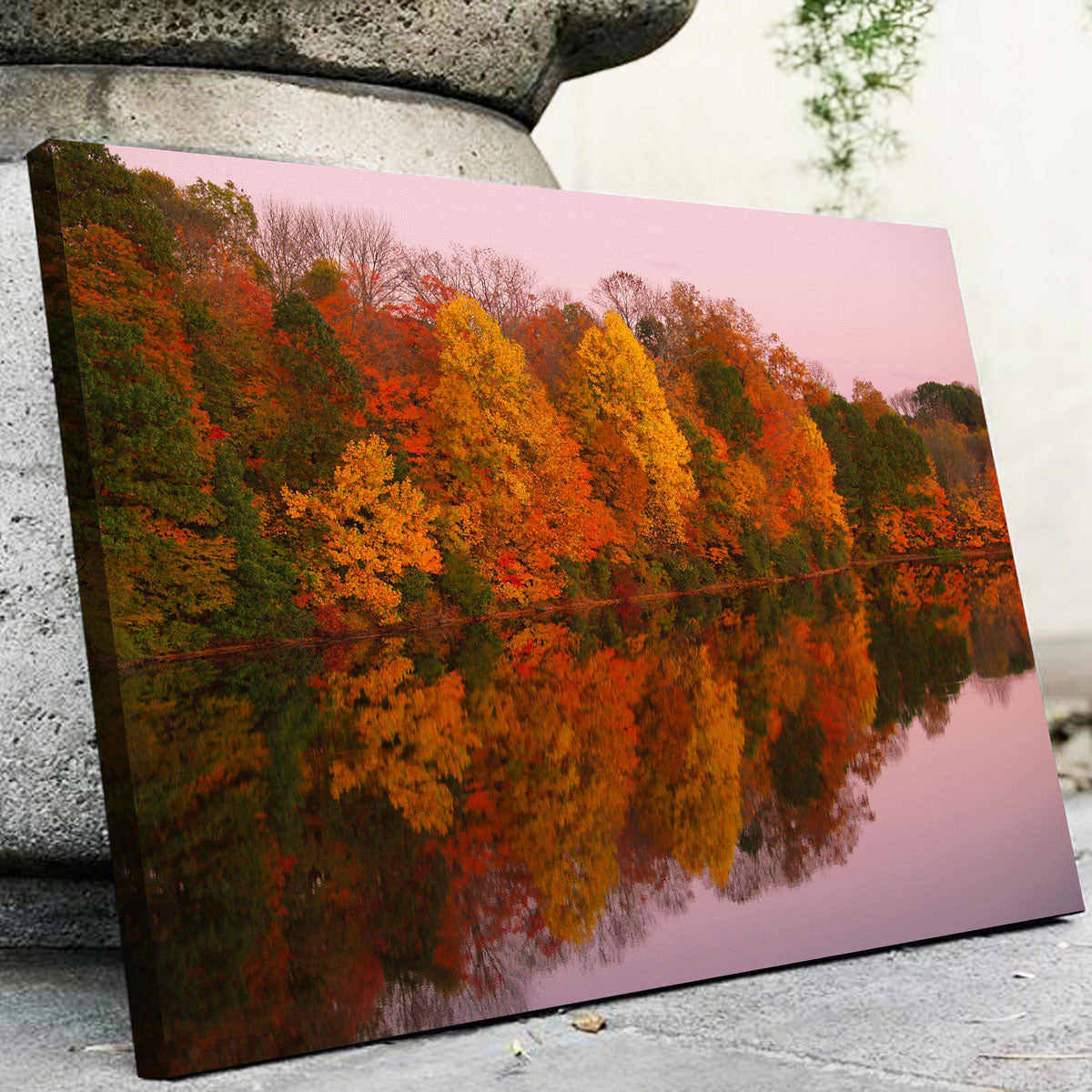 Mirrored Autumn Twilight at Lake Nockamixon Wall Art