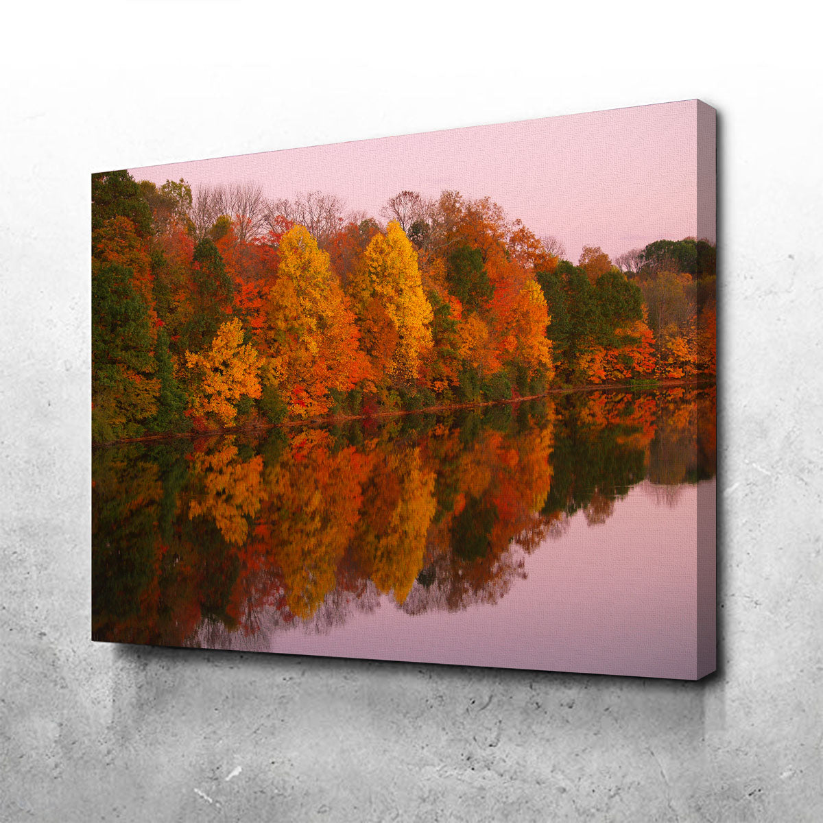 Mirrored Autumn Twilight at Lake Nockamixon Wall Art