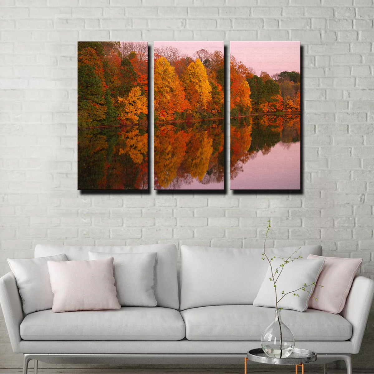 Mirrored Autumn Twilight at Lake Nockamixon Wall Art