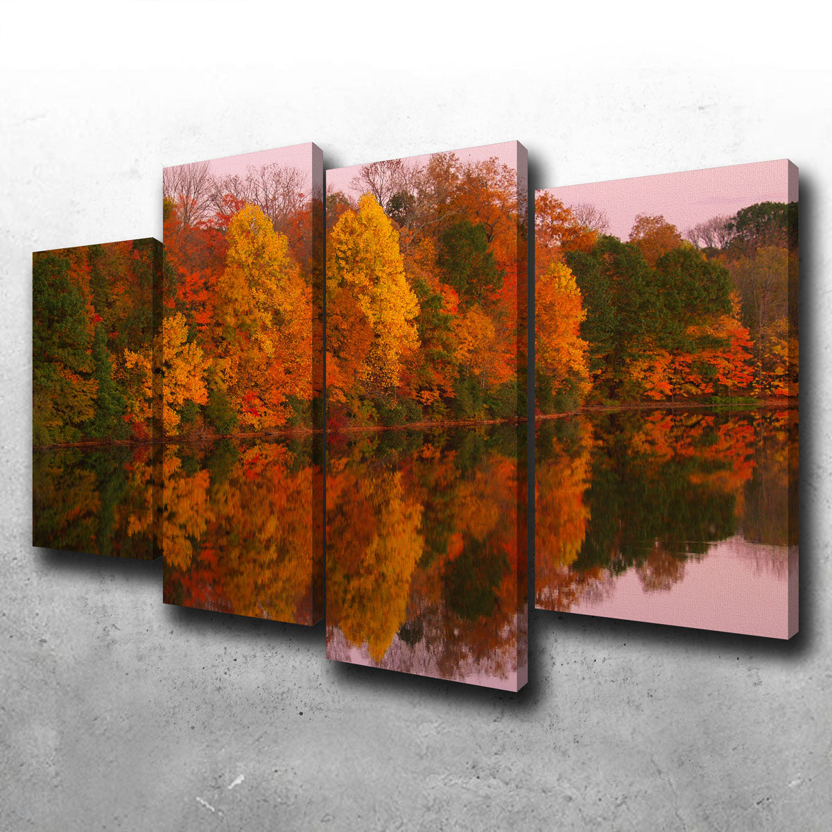 Mirrored Autumn Twilight at Lake Nockamixon Wall Art