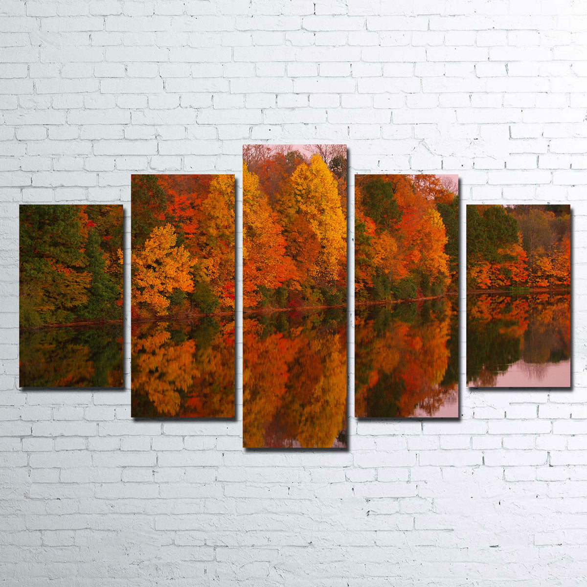 Mirrored Autumn Twilight at Lake Nockamixon Wall Art