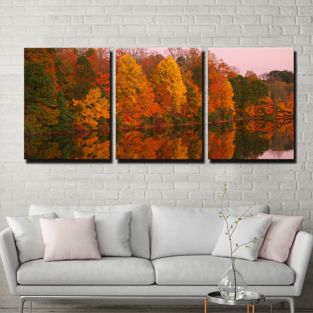 Mirrored Autumn Twilight at Lake Nockamixon Wall Art