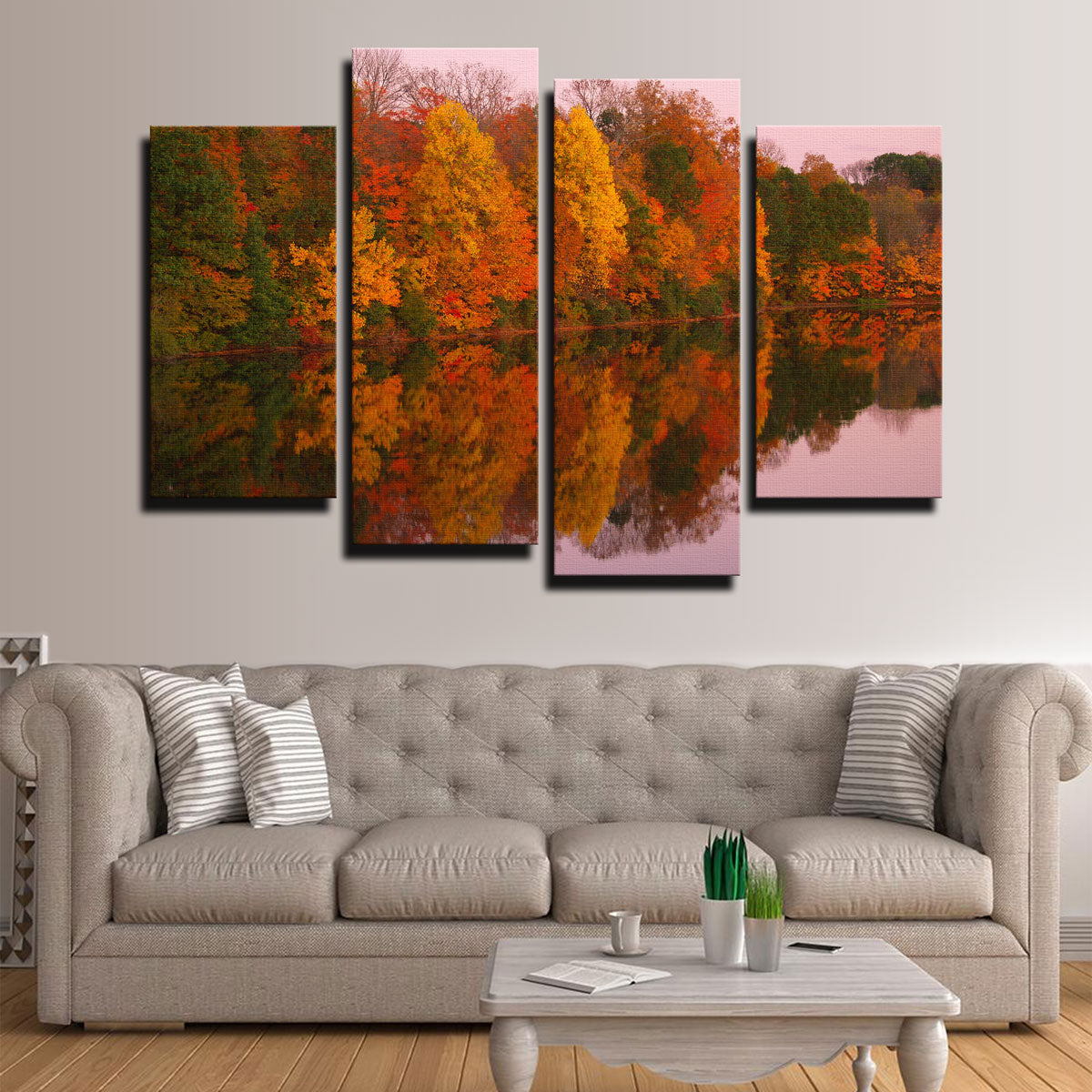 Mirrored Autumn Twilight at Lake Nockamixon Wall Art