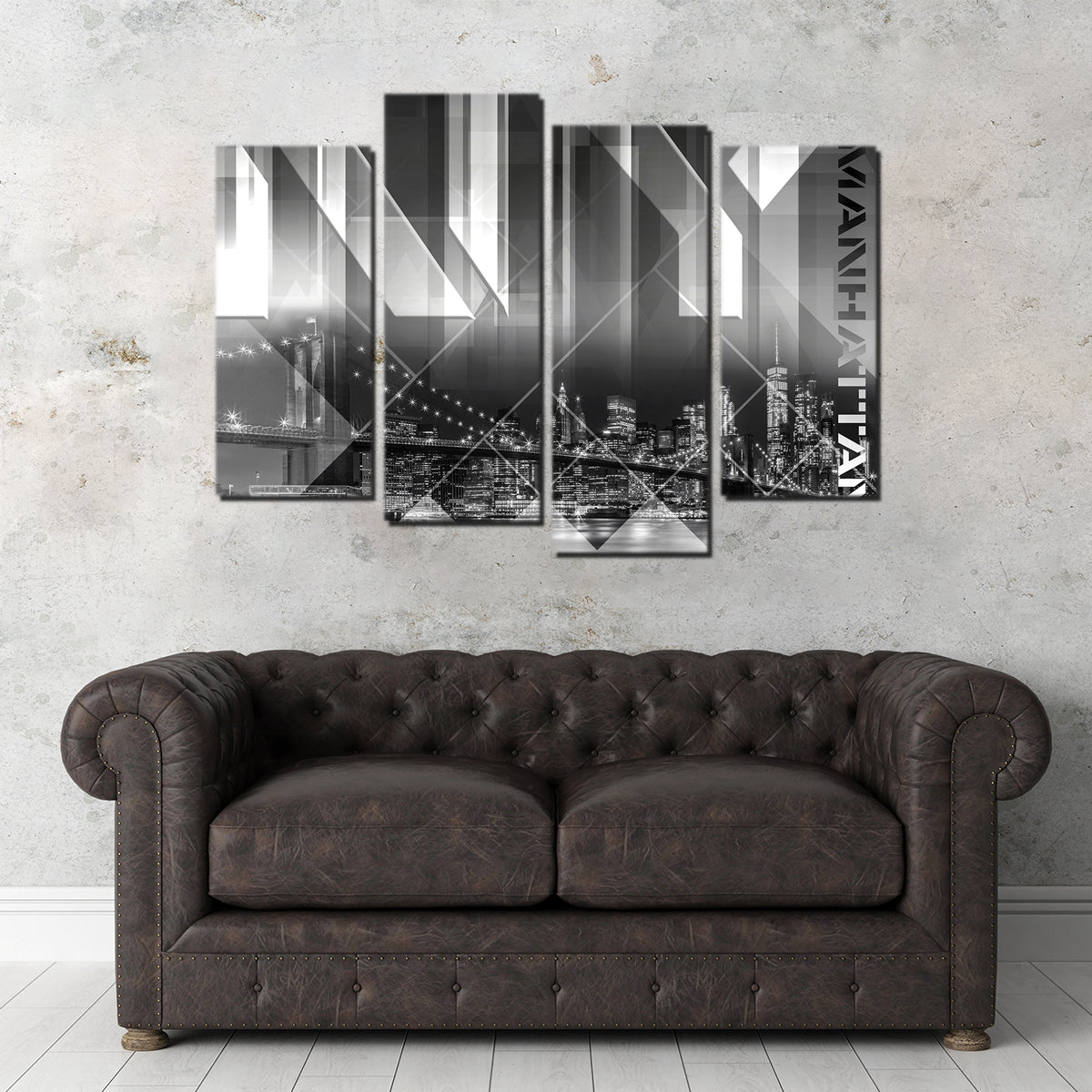 Modern Art Brooklyn Bridge & Skyline Wall Art