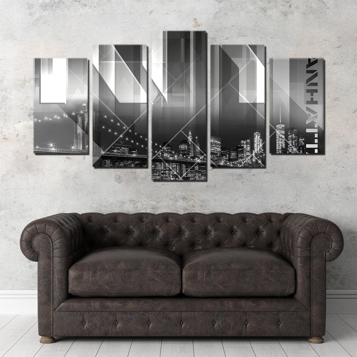 Modern Art Brooklyn Bridge & Skyline Wall Art